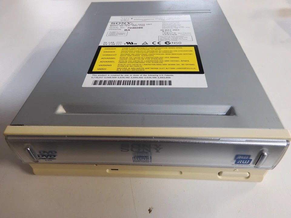 Unidad de disco duro disco interno regrabable DVD/CD Sony DRU-510A serie 7183779 Foto 2 de 4