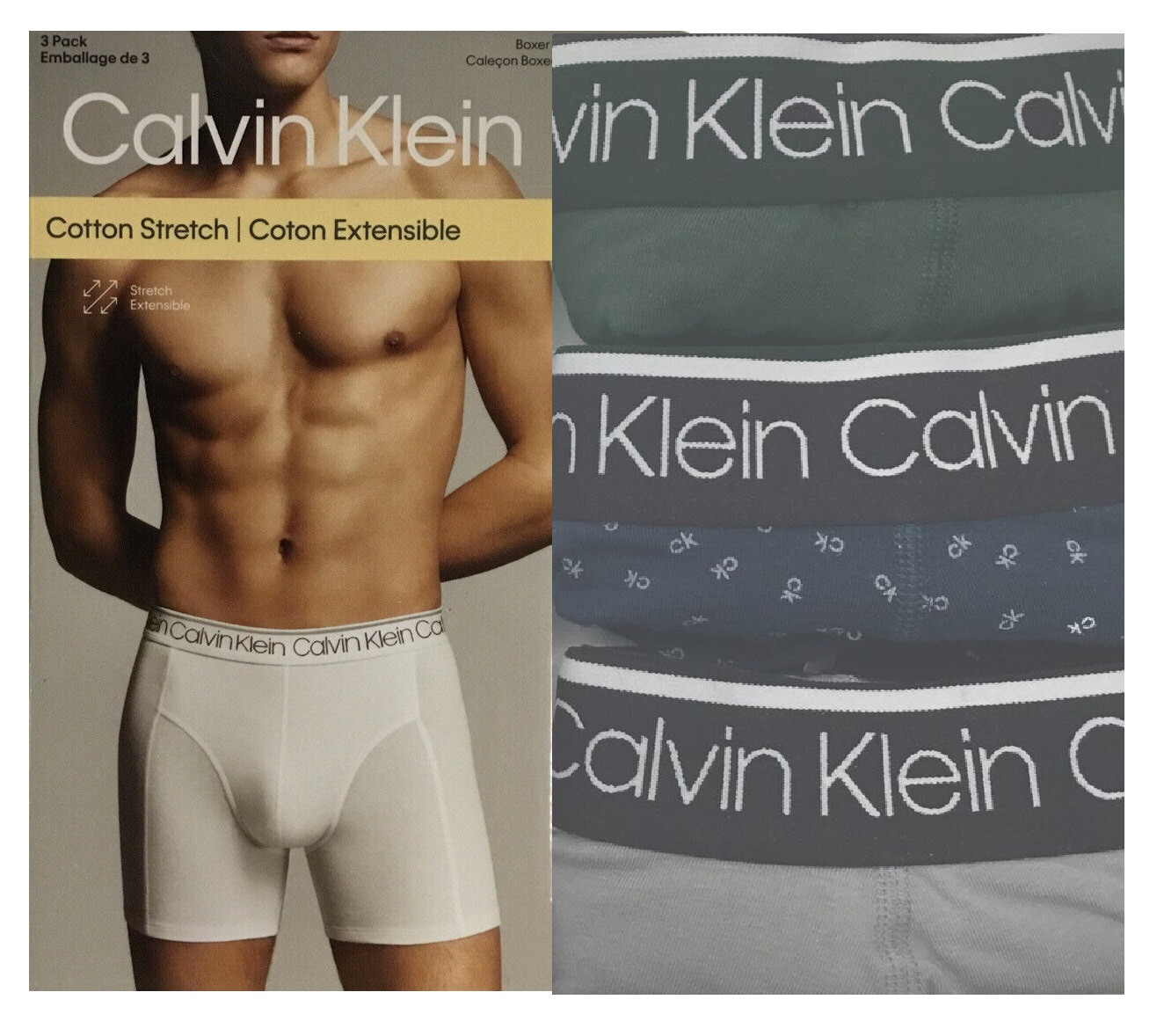 Мужские трусы-боксеры Calvin Klein Mens NP2422O310 из хлопка-стрейча в 3-х упаковках размер S 6990₽