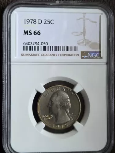 1978 D Washington Quarter MS 66 NGC