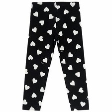 MONNALISA Leggings cotone bambina girl nero cuore panna 4 anni MADE ITALY