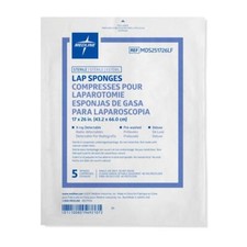 X-Ray Detectable Sterile Lap Sponge, 17" x 26", Pack of 5