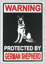 collectible tin signs Warning protected by German Shepherd tin sign