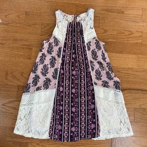 purple and white sundress