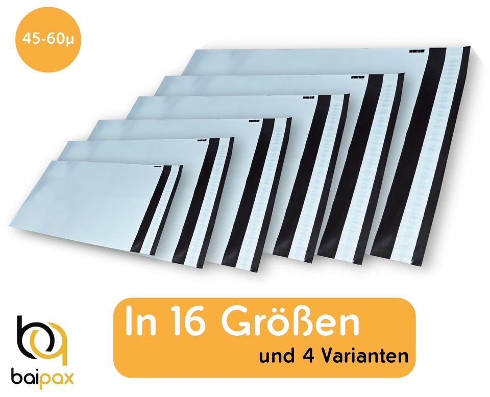 BAIPAX Versandbeutel Versandtaschen Versandtüten selbstklebend COEX in 14 GRÖßEN