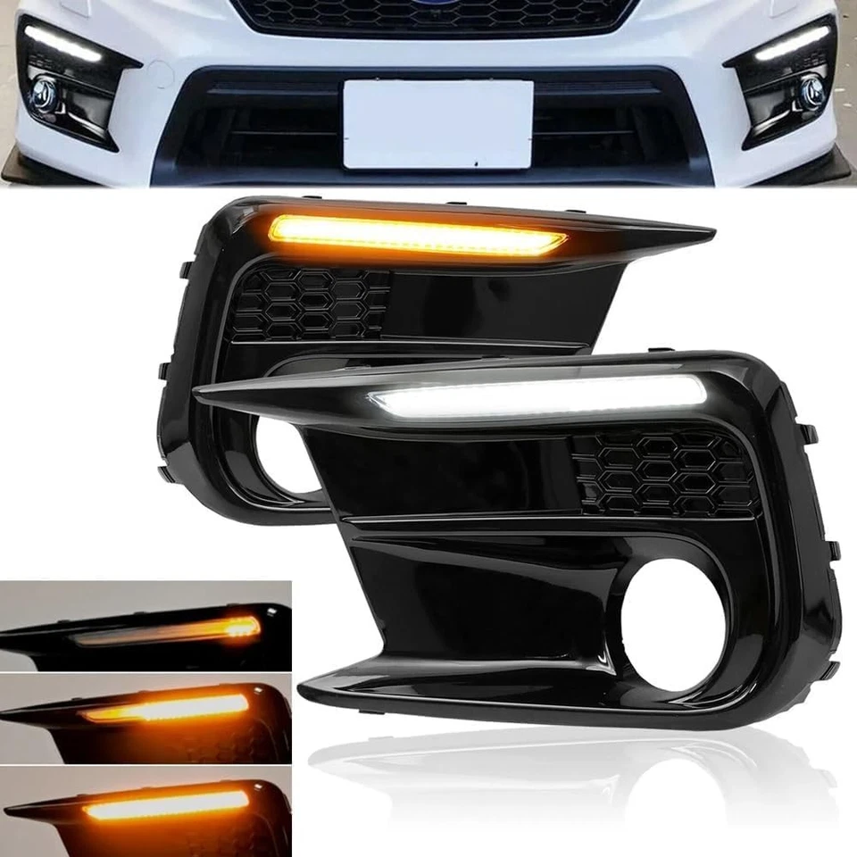 LED DRL Lights for 2018-2021 Subaru WRX/STI - White DRL + Amber Turn Signal Foto 3 de 4