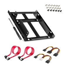 Dual SSD/HDD Metal Mounting Bracket kit 2.5 to 3.5, Convert Any 2.5 inch Soli...