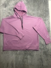 Women Champion Authentic Athleticwear Hoodie Script Logo Sweatshirt 2XL Purple