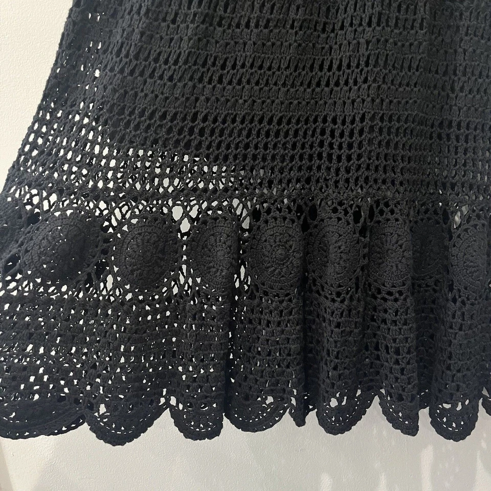 Falda Colección NY Para Mujer XL Negra Crochet Maxi Boho Gótico Festival de Brujas Foto 2 de 4