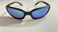 Costa Del Mar Brine 580P Green Mirror Lens Matte Black Frame Sunglasses - Great
