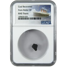 Coal Recovered from the RMS Titanic Sunken Relics NGC SKU:OPC129 Coal Recovered from the RMS Titanic Sunken Relics NGC SKU:OPC129