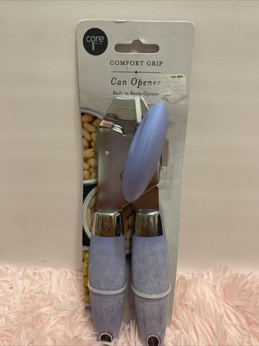 Core Kitchen Comfort Grip Can Opener Built In Bottle Opener Blue NEW - 第 1/7 張圖片