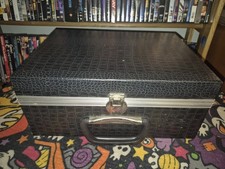 24 Capacity Cassette Storage Case. Faux Leather Black With Handle