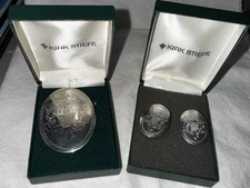 Kirk Stieff Vtg Pewter Autumn Brooch/pin & Matching Pewter Autumn Earrings