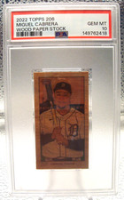 2022 Topps 206 MIGUEL CABRERA Wood Paper Stock /20 PSA 10