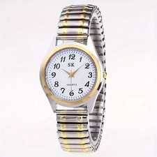 Image of Ladies & Girls Expanding Strap Quartz Watch Stylish Stretch Band Wristwatch Gift