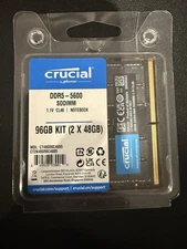 Crucial DDR5 96GB (2 x 48GB) 262-Pin DDR5 SO-DIMM DDR5 5600 (PC5 44800)