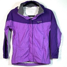 Girls 8-9 M purple lavender Marmot PreCip waterproof rain jacket Hooded Weather