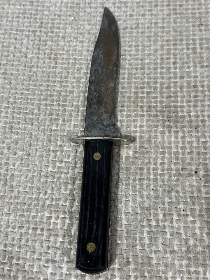 Cuchillo de caza Utica Sportsman original de colección EE. UU. con funda y hacha de 10" Foto 4 de 4