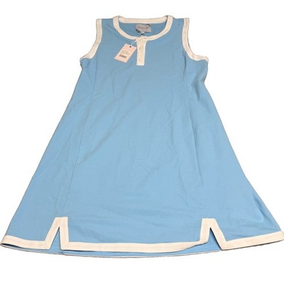 Addison Bay Marlene Dress Womens XL Blue White Sleeveless Golf Tennis NWT