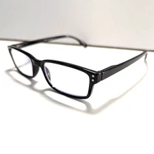 Kerecsen Rectangular Black Reading Eyeglasses Plastic Classic Style +3.50