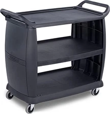 Carlisle FoodService Products Plastic Bussing Cart, 300 lb Capacity, 42" x 21" x