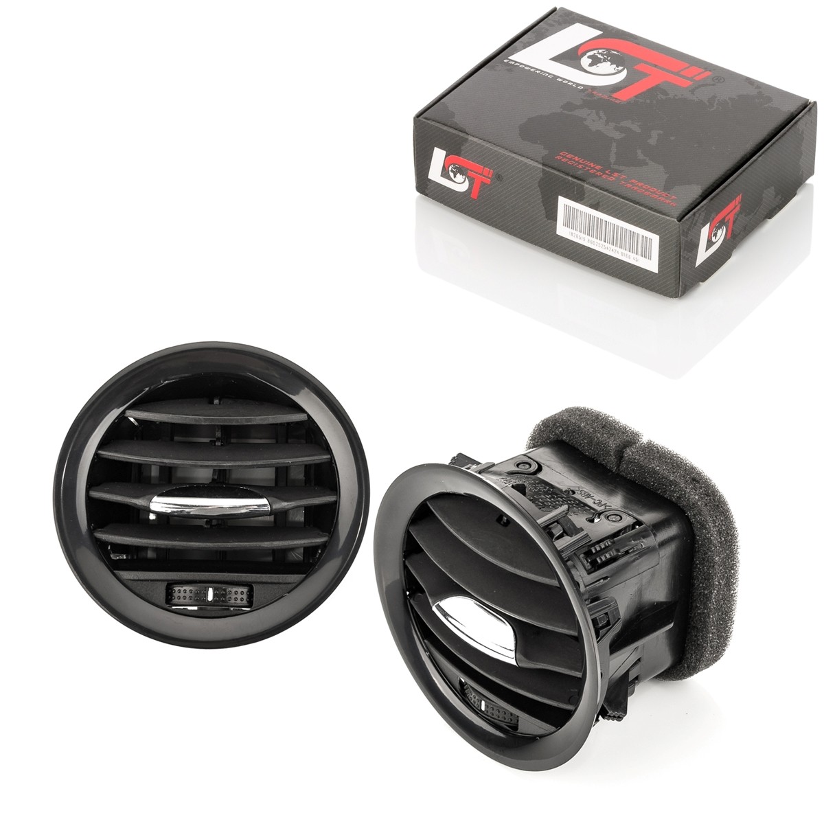 2X Dashboard Ventilation Vent Grill Nozzle Black Chrome For Opel Adam Corsa D