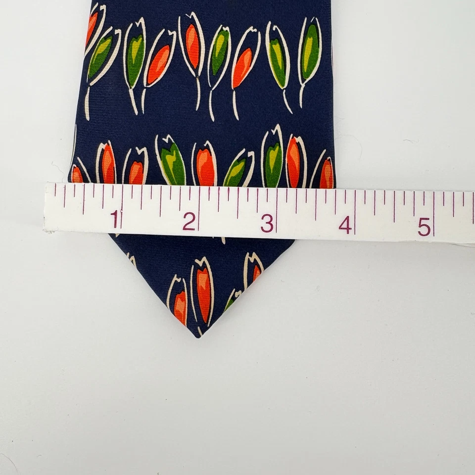 Corbata de tulipanes azules colorida Henry A La Pensee usada en excelente estado 100 % seda Foto 2 de 2