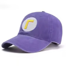 Waluigi Adult Hat Super Mario Bros Retro Washed/Vintage Look - Adjustable Strap