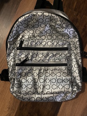 Calvin Klein Women's Backpack Silver and Black Brand New Without Tags
