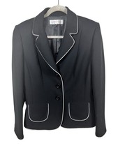 Tahari Arthur S Levine Blazer Women Size 10 Black Jacket Business Career Work