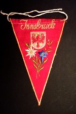 Fanion INNSBRUCK Autriche Österreich Wimpel Pennant - tissu brodé - ca 1960