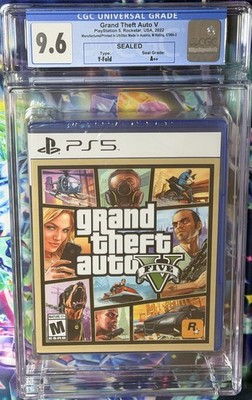 SEALED 2022 PS5 Rockstar GTA GRAND THEFT AUTO V Premium CGC Graded 9.6 A++ Seal