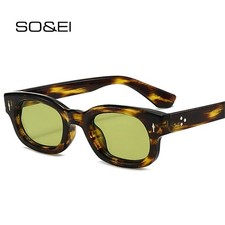 Small Square Sunglasses Retro Candy Color UV400 Fashion Rivet Shades
