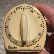 Vintage Robertshaw Lux Minute Minder Kitchen Timer 60 Minute It Dings!