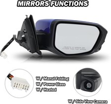 For 2016-2020 Honda Civic Blue Right Passenger Side Mirror 11pin Heated Camera
