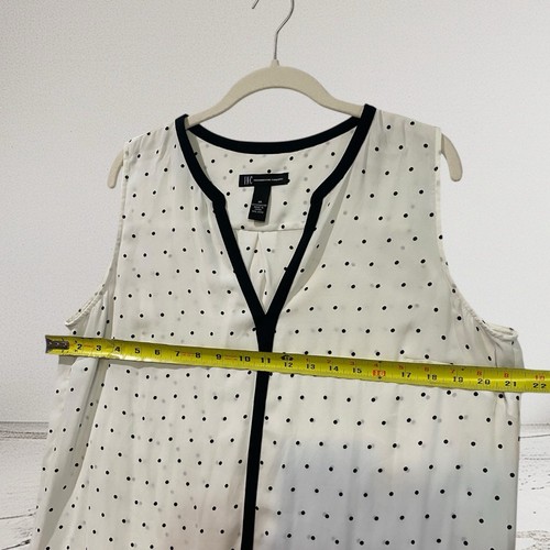 INC International Concepts Sleeveless Top Women’s 14 White Polka Dot Summer $69 - Picture 12 of 13
