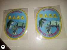 2 Nos B.A.S.S Michigan Chapter Federation Iron In Patches Very Nice Bright Color