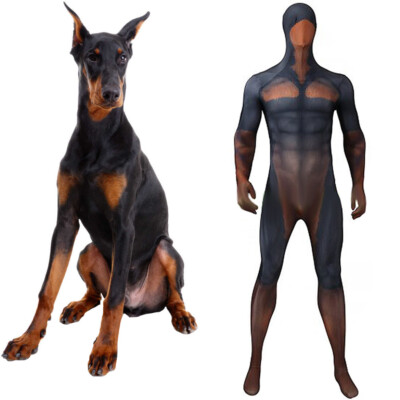 Dobermann Dog Jumpsuit Doberman Cosplay Costume Bodysuit Adult & Kids Halloween