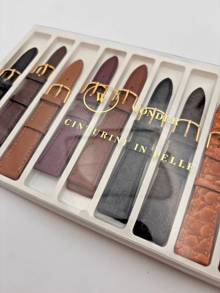 Offerta 10 Cinturini Orologio Pelle Vintage Nuovi Misura 18MM Colori Assortiti - Immagine 3 di 4