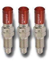 3x Stahlbus Vite Spurgo Valvola Sfogo Aria 3/8 Zoll-24UNFx16 + Alukappen Rosso