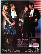 PRINT AD, 1987 Le Clic Ultra Camera Hot Shot 80's Fashion Colors Ultra Chic Cool