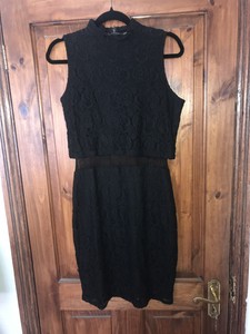 river island black lace dress