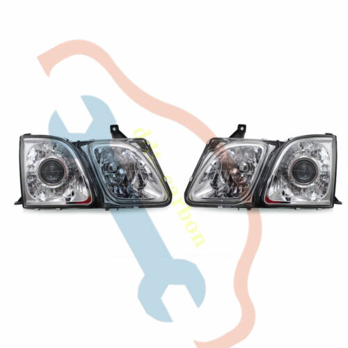 A Pair For Lexus LX470 1998-2007 Halogen Front Head Lamp Headlight Chromed - Picture 3 of 9