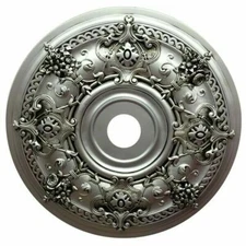 30" Round Chandelier Ceiling Medallion Silver French Bouquet Flowers Dining Room