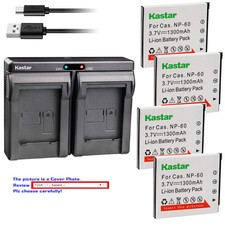 Kastar Battery Dual Charger for Casio NP-60 BC-60 Casio Exilim EX-Z29PE Camera