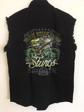 NEW NWT Sturgis Motorcycle Rally Skeleton Cycle Black Vest Fringe Cotton 2015