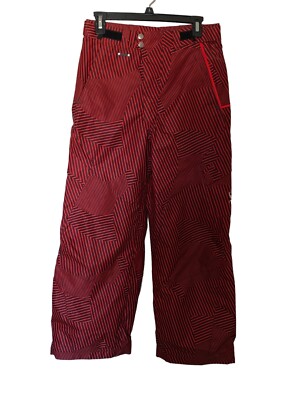 Spyder Youth Kids Snow Pants Size 16 Black Red Stripes Insulated