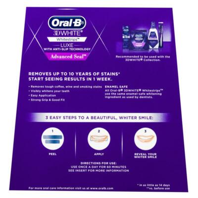 Oral-B 3D White Luxe Whitening Strips Advanced Seal