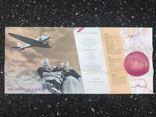 Folleto desplegable de KLM Royal Dutch Airlines Holland 1939 - Imagen 2 de 4