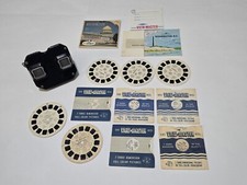 Vtg 1946 Bakelite View Master Stereoscope Model C-Non Outlined Patent w/ Reels C